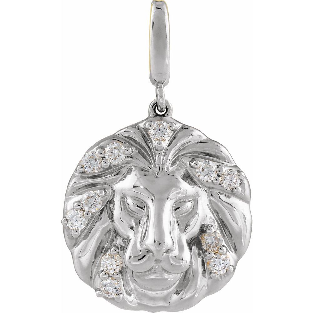 1/5 CTW Natural Diamond Lion Charm/Pendant