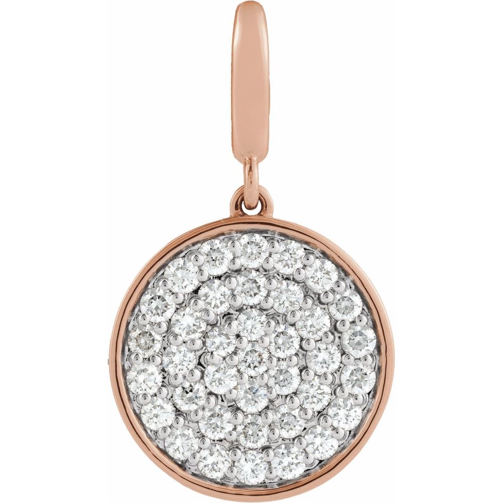 1/2 CTW Natural Diamond Pave Disc Charm/Pendant