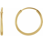 14K Flexible Endless Tube 12 mm Hoop Earrings