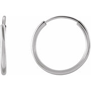 14K Flexible Endless Tube 12 mm Hoop Earrings
