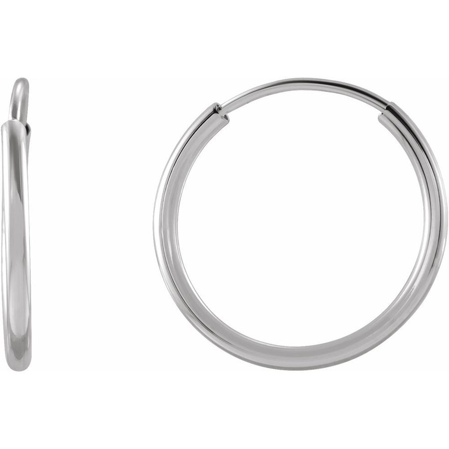 14K Flexible Endless Tube 12 mm Hoop Earrings