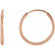 14K Flexible Endless Tube 12 mm Hoop Earrings