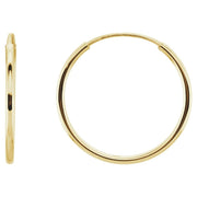 14K Endless Tube 15 mm Hoop Earrings