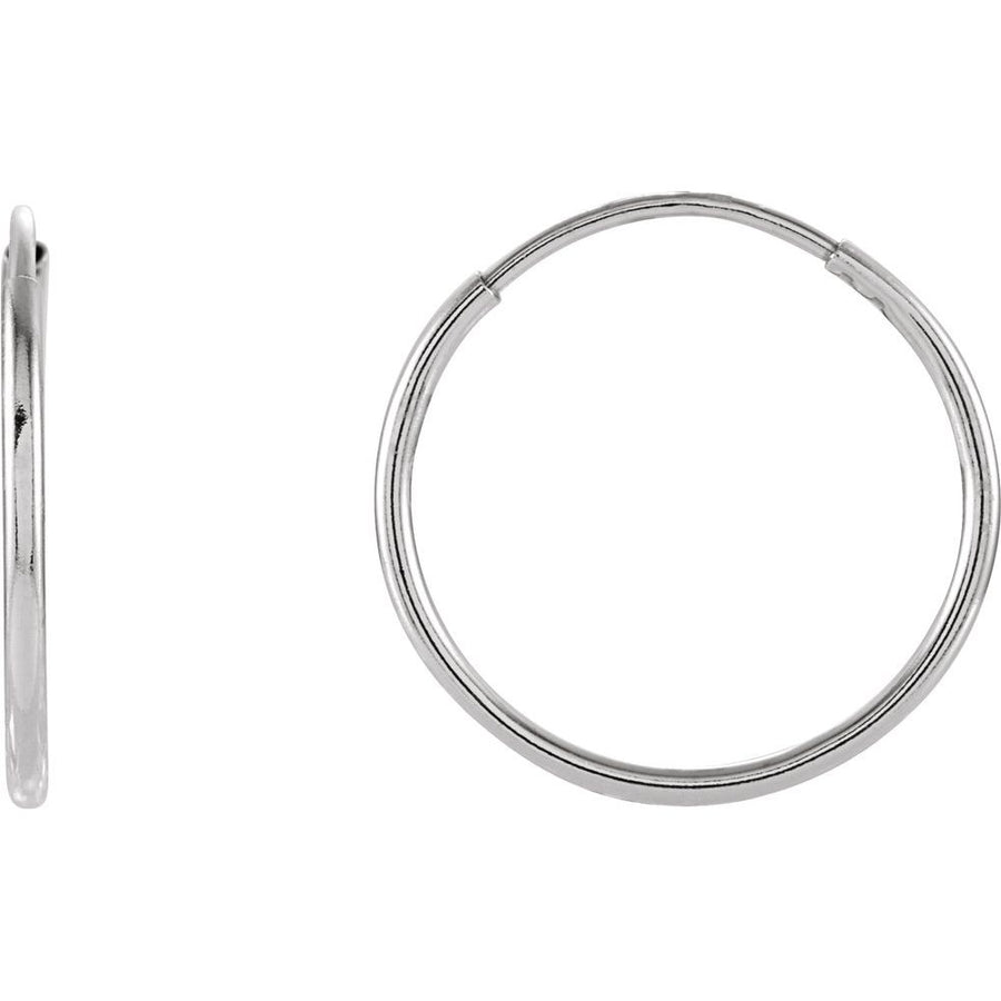 14K Endless Tube 15 mm Hoop Earrings