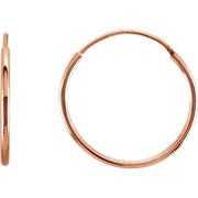 14K Endless Tube 15 mm Hoop Earrings