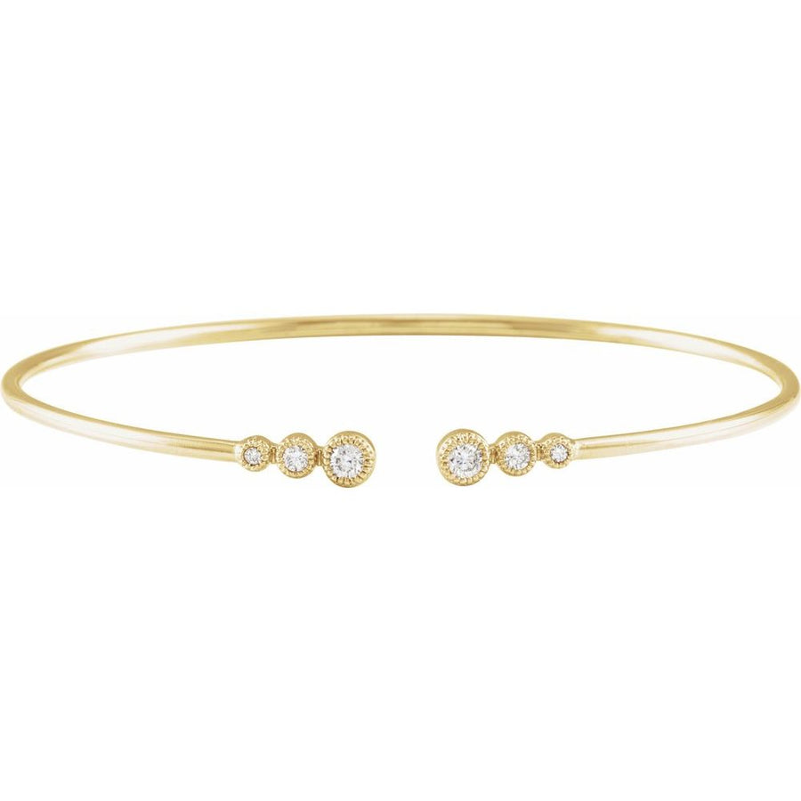 14K 1/4 CTW Natural Diamond Cuff Bracelet