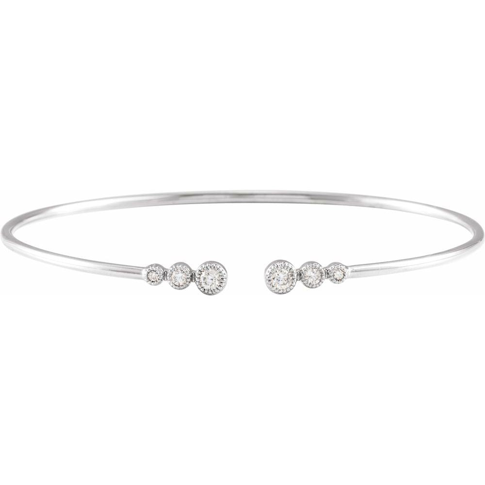 14K 1/4 CTW Natural Diamond Cuff Bracelet