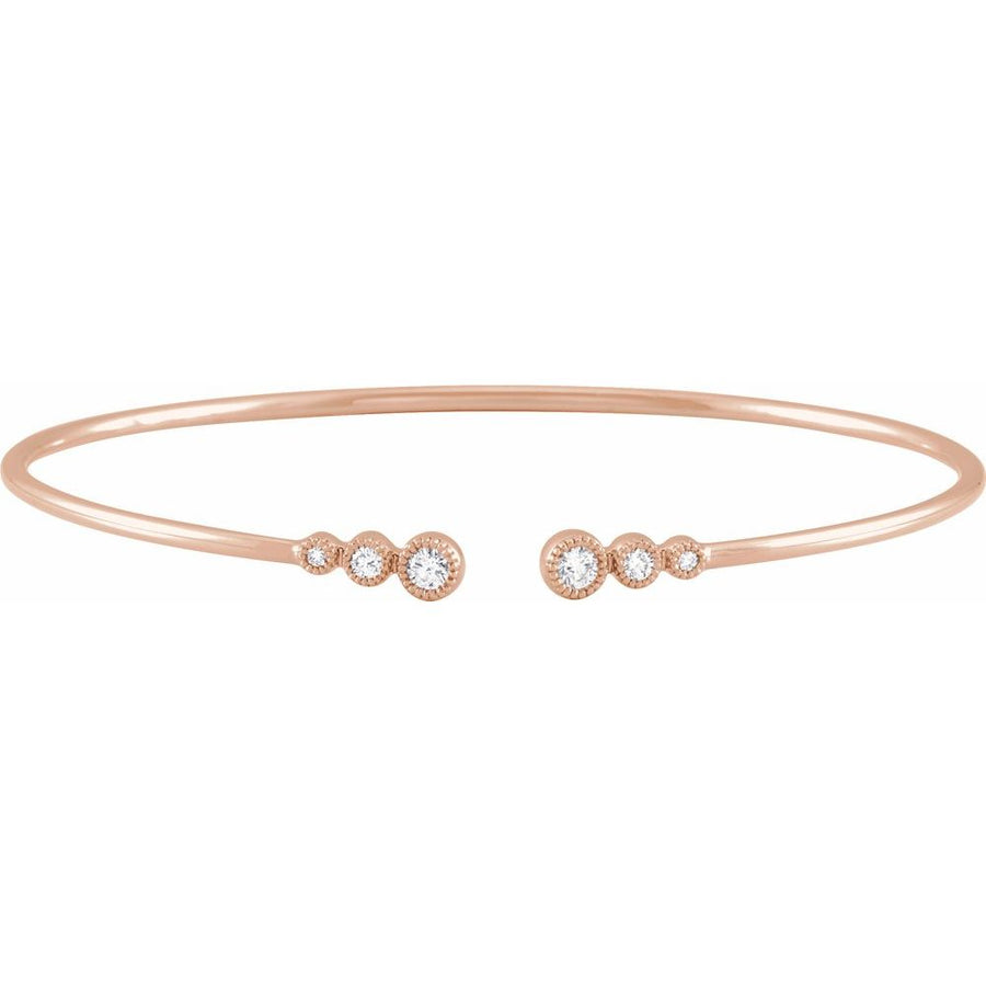14K 1/4 CTW Natural Diamond Cuff Bracelet