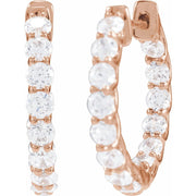 14K 2 1/5 CTW Lab-Grown Diamond Inside-Outside 19.7 mm Hoop Earrings