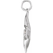 14K .08 CT Natural Diamond Plumeria Flower Pendant