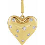 1/6 CTW Natural Diamond Puffy Heart Charm/Pendant