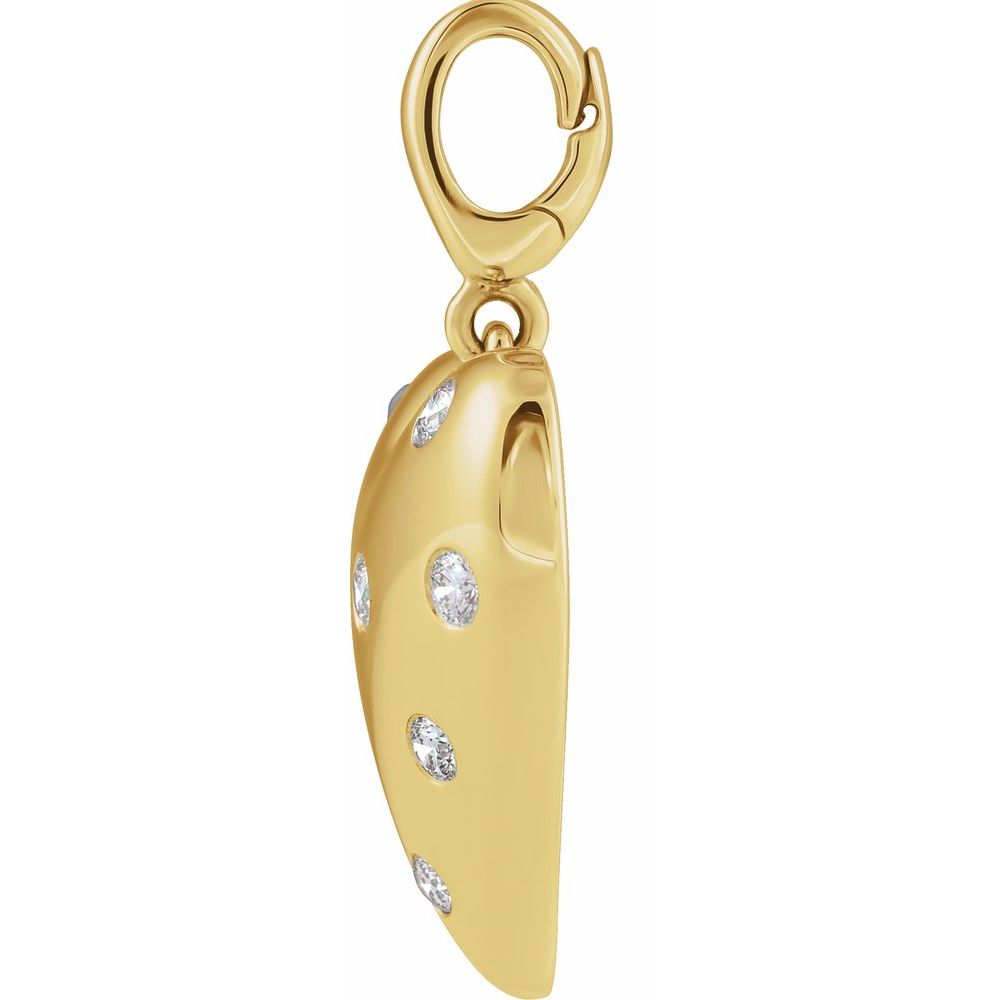 1/6 CTW Natural Diamond Puffy Heart Charm/Pendant