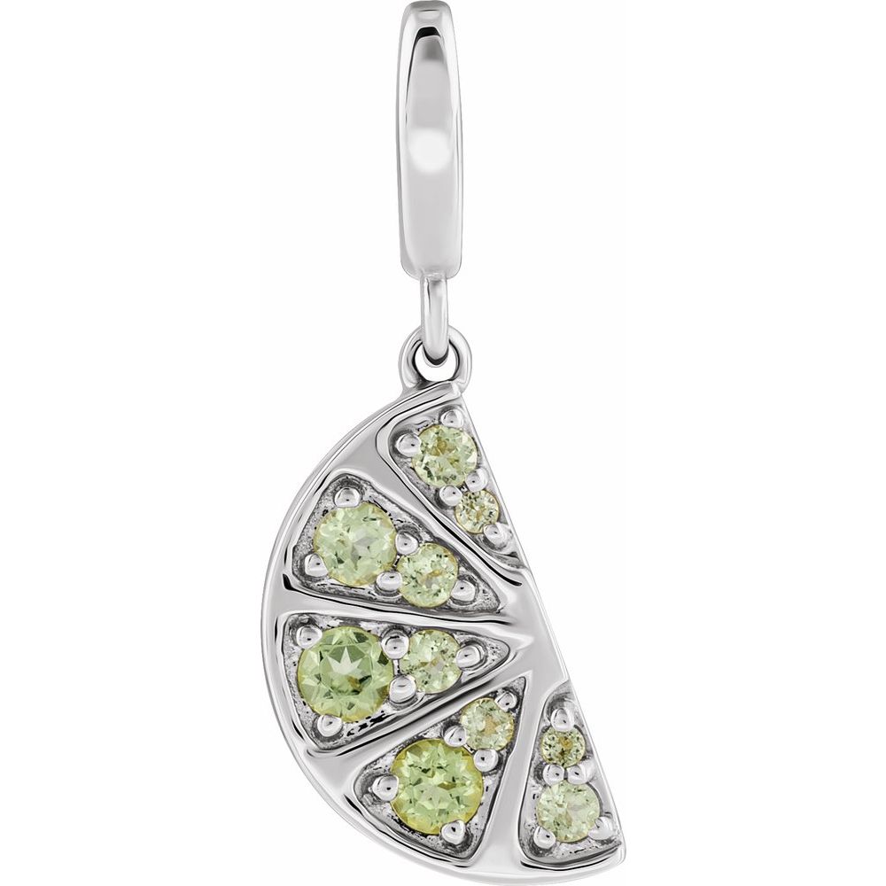 Natural Peridot Lime Wedge Charm/Pendant