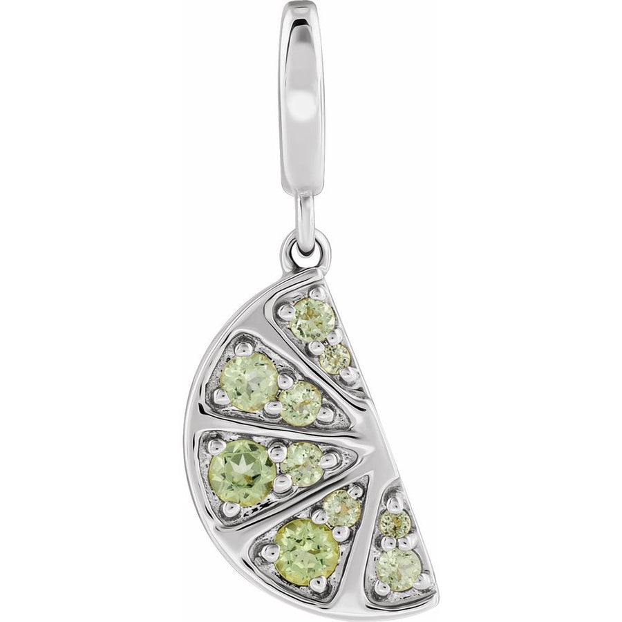 Natural Peridot Lime Wedge Charm/Pendant