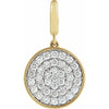 1/2 CTW Natural Diamond Pave Disc Charm/Pendant
