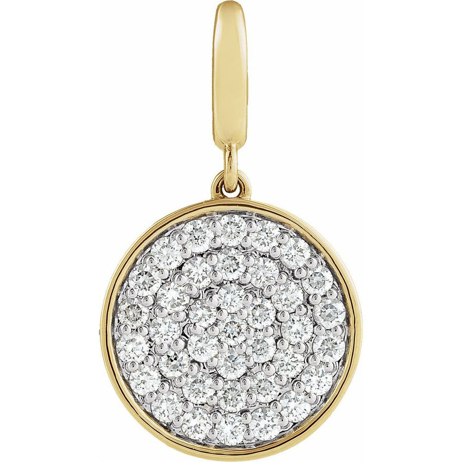 1/2 CTW Natural Diamond Pave Disc Charm/Pendant