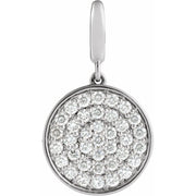 1/2 CTW Natural Diamond Pave Disc Charm/Pendant