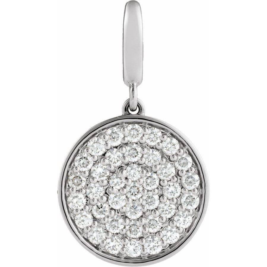 1/2 CTW Natural Diamond Pave Disc Charm/Pendant
