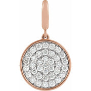 1/2 CTW Natural Diamond Pave Disc Charm/Pendant