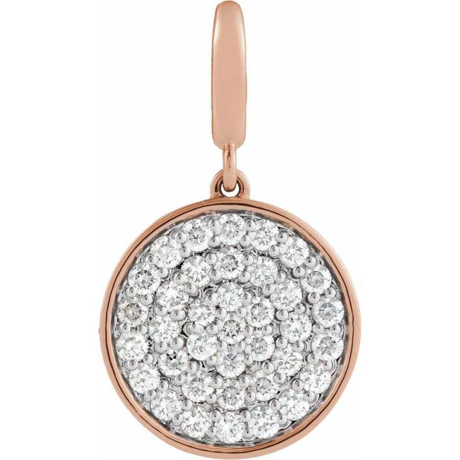 1/2 CTW Natural Diamond Pave Disc Charm/Pendant