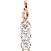 14K 1/2 CTW Natural Diamond Three-Stone Pendant