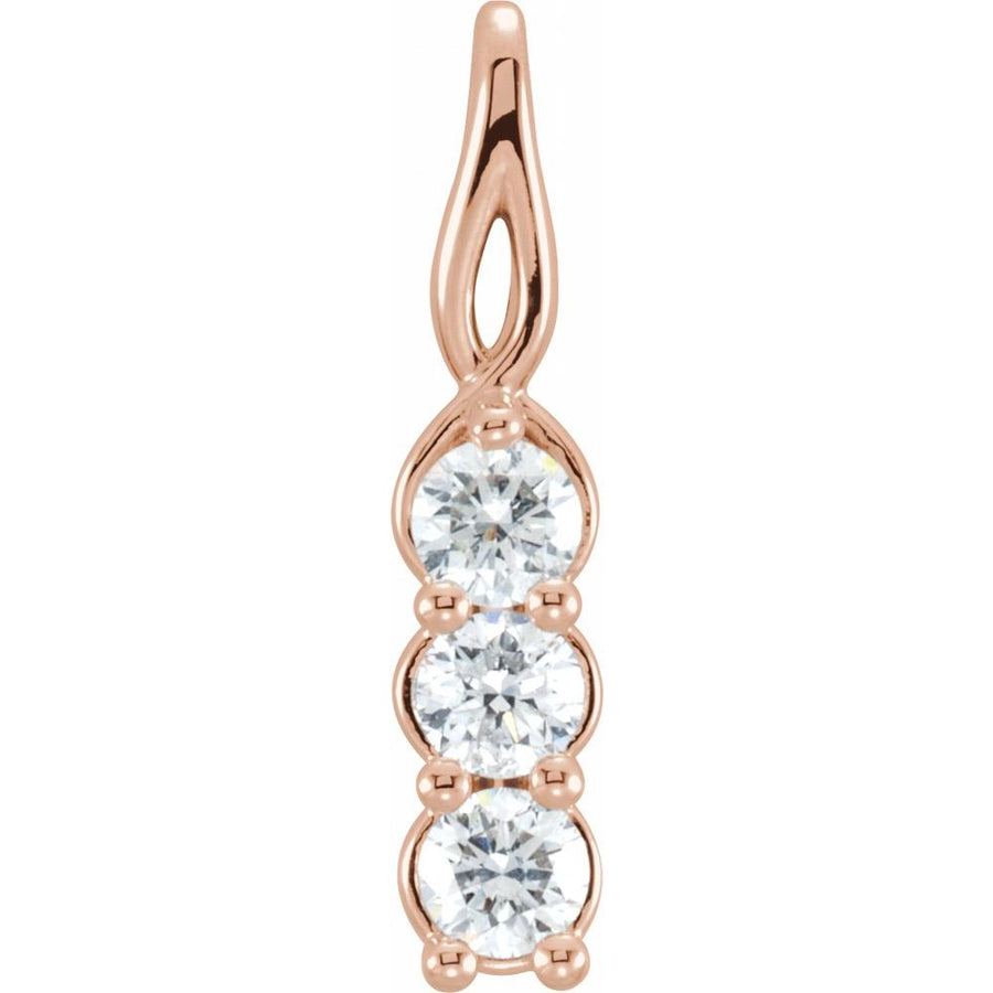 14K 1/2 CTW Natural Diamond Three-Stone Pendant
