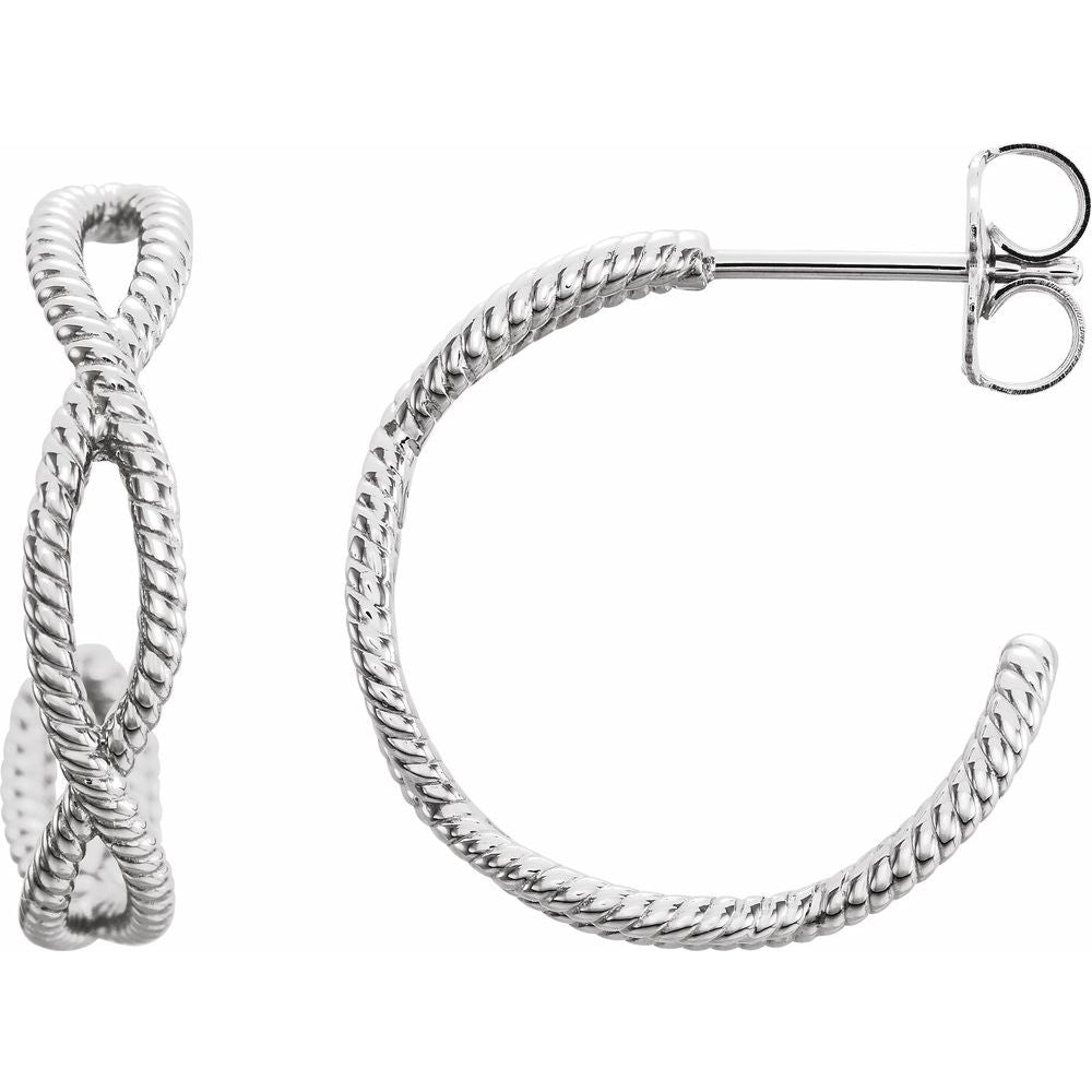 14K Rope Hoop Earrings