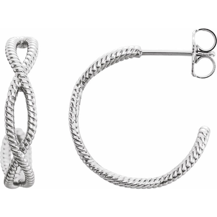14K Rope Hoop Earrings