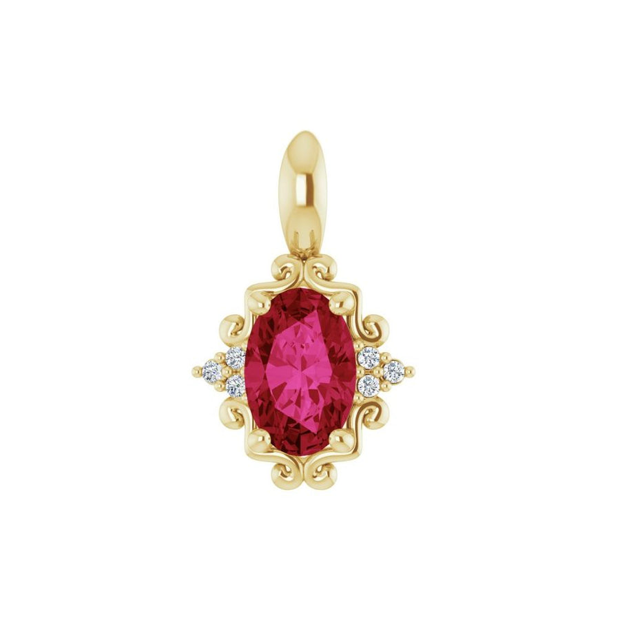 Natural Ruby & .015 CTW Natural Diamond Pendant