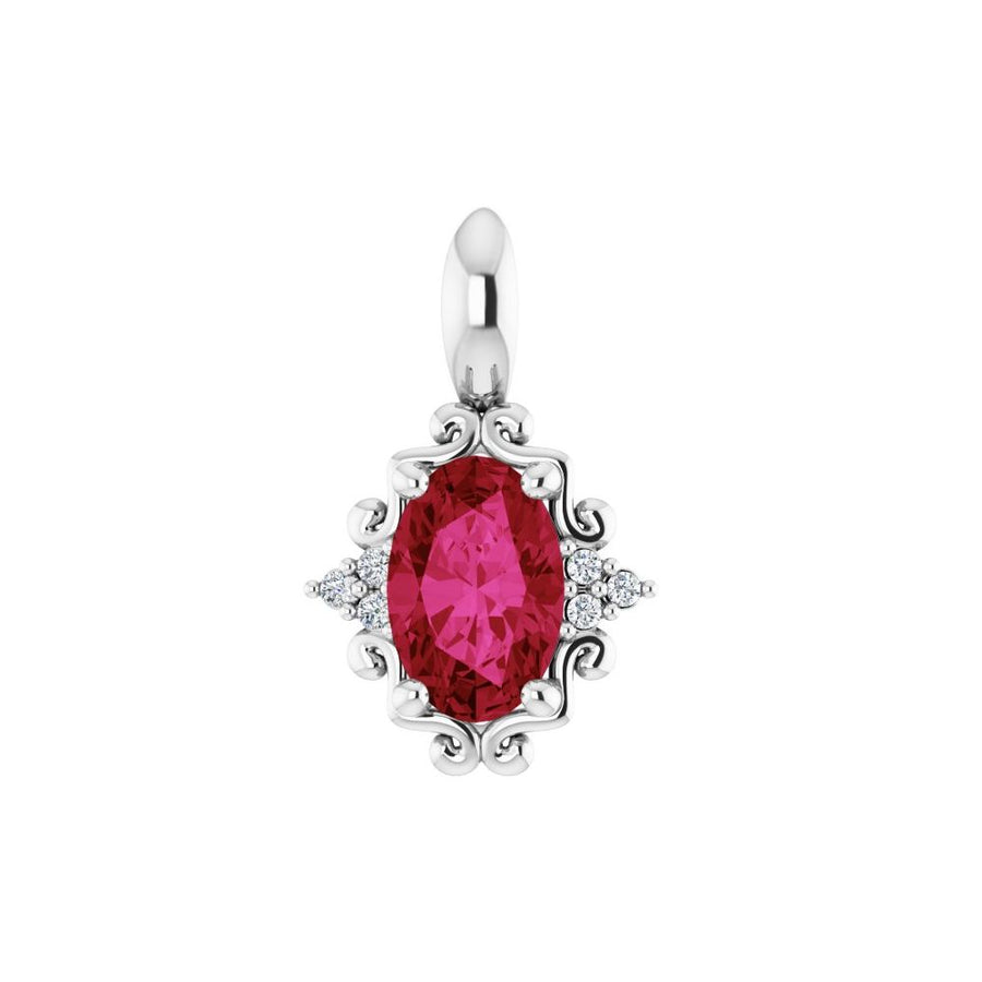 Natural Ruby & .015 CTW Natural Diamond Pendant