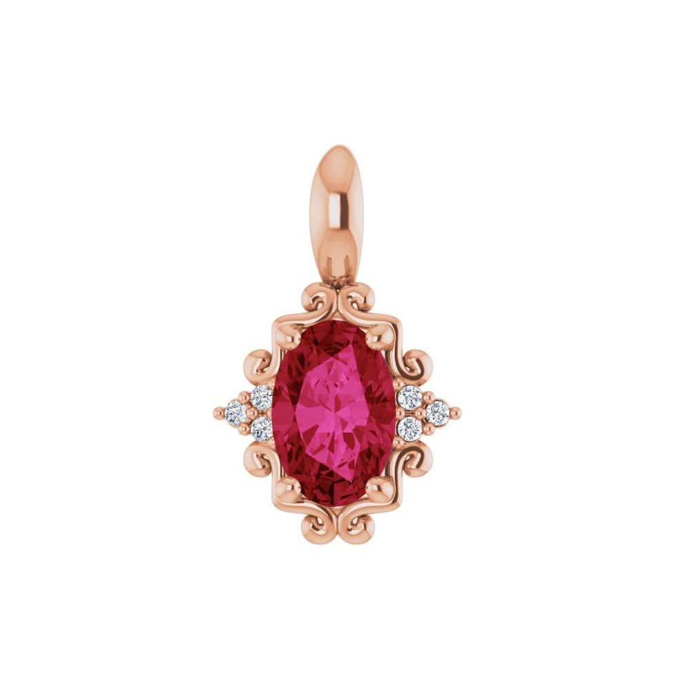 Natural Ruby & .015 CTW Natural Diamond Pendant
