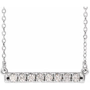 14K 1/4 CTW Lab-Grown Diamond French-Set Bar 18" Necklace