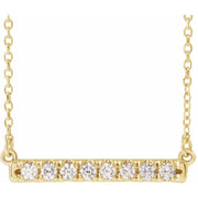 14K 1/4 CTW Lab-Grown Diamond French-Set Bar 18" Necklace