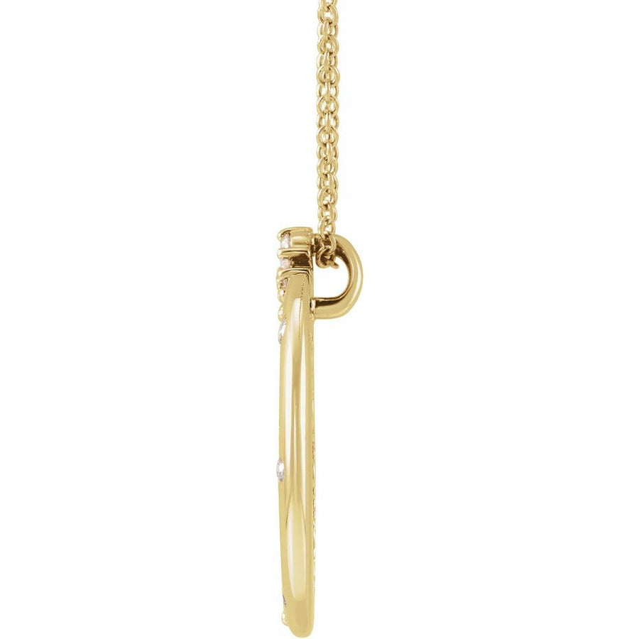 Scattered 1/4 CTW Natural Diamond Crescent Moon Necklace