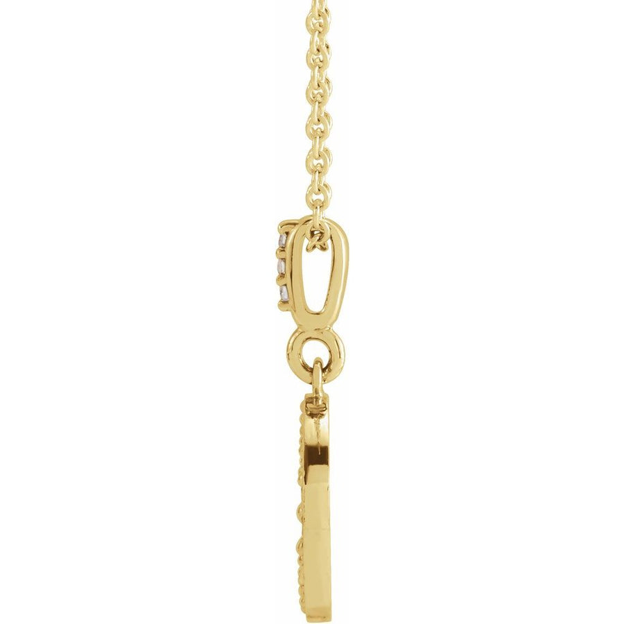 1/10 CTW Natural Diamond Crescent Moon Necklace