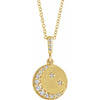 1/10 CTW Natural Diamond Crescent Moon Necklace