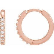 1/8 CTW Natural Diamond Hinged Hoop Earrings