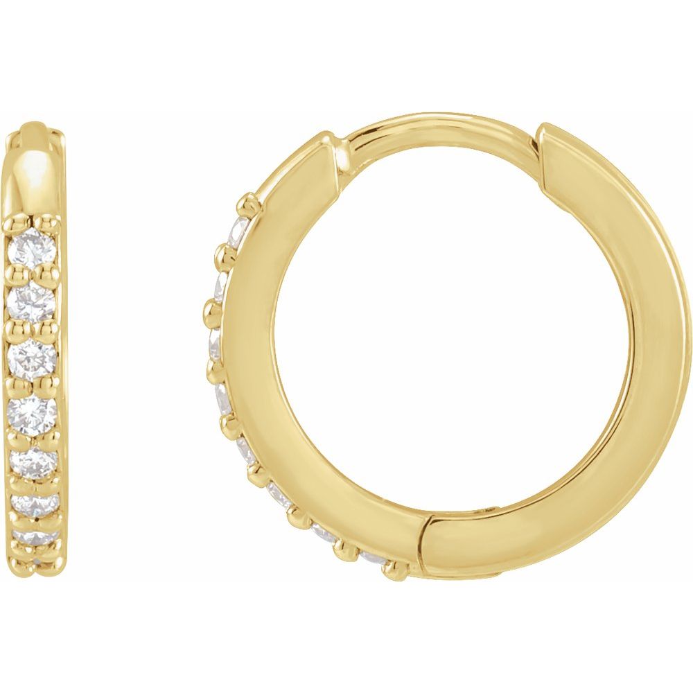1/8 CTW Natural Diamond Hinged Hoop Earrings