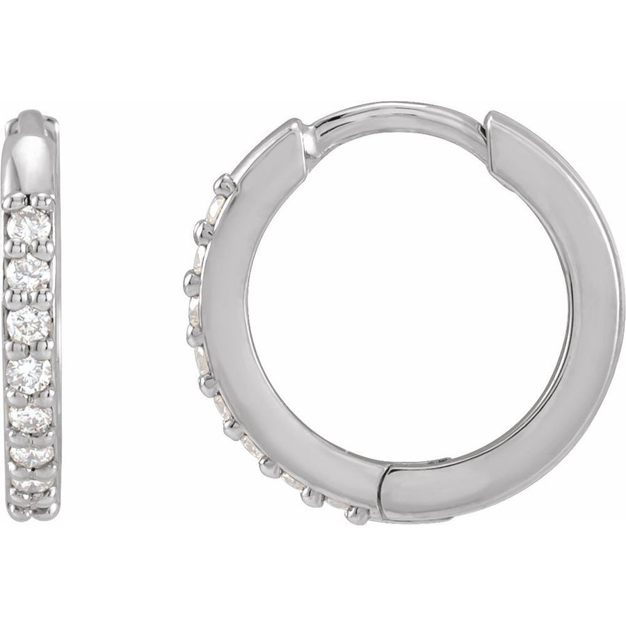1/8 CTW Natural Diamond Hinged Hoop Earrings