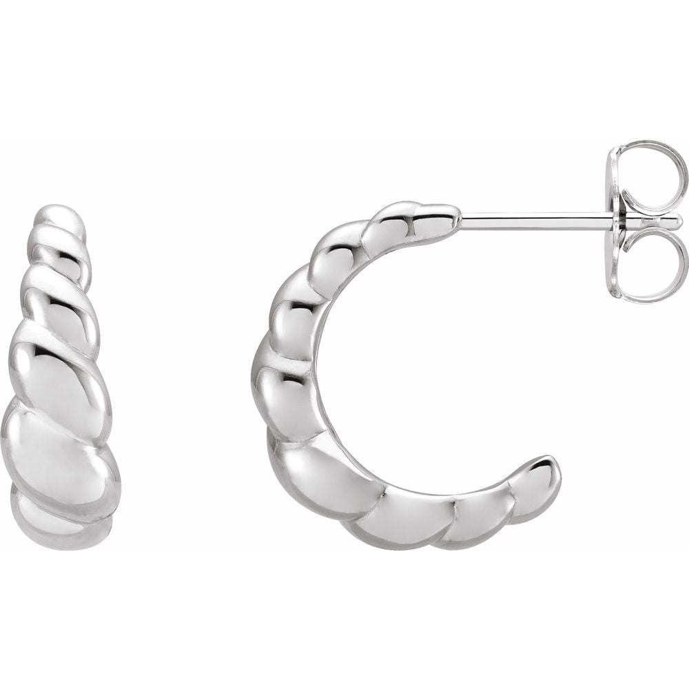 Rope Dome Hoop Earrings 14K