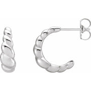 Rope Dome Hoop Earrings 14K
