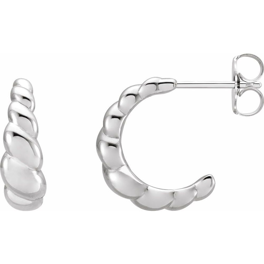 Rope Dome Hoop Earrings 14K