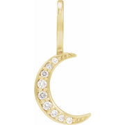 14K .07 CTW Natural Diamond Crescent Moon Charm/Pendant