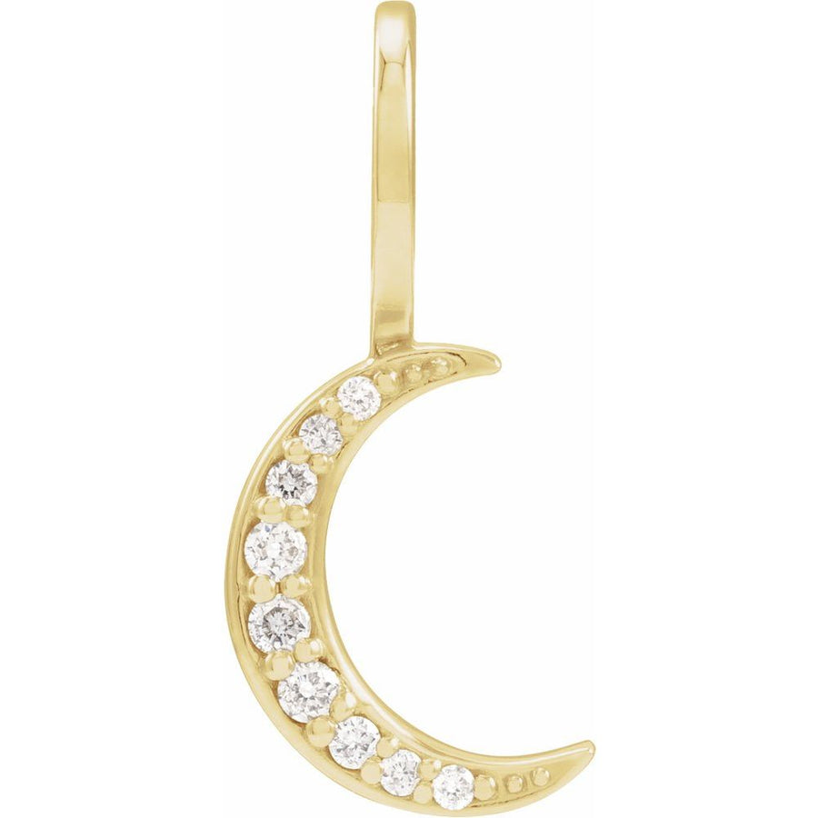 14K .07 CTW Natural Diamond Crescent Moon Charm/Pendant