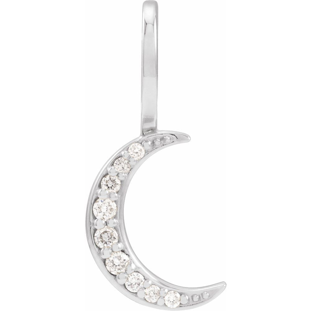 14K .07 CTW Natural Diamond Crescent Moon Charm/Pendant