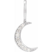 14K .07 CTW Natural Diamond Crescent Moon Charm/Pendant