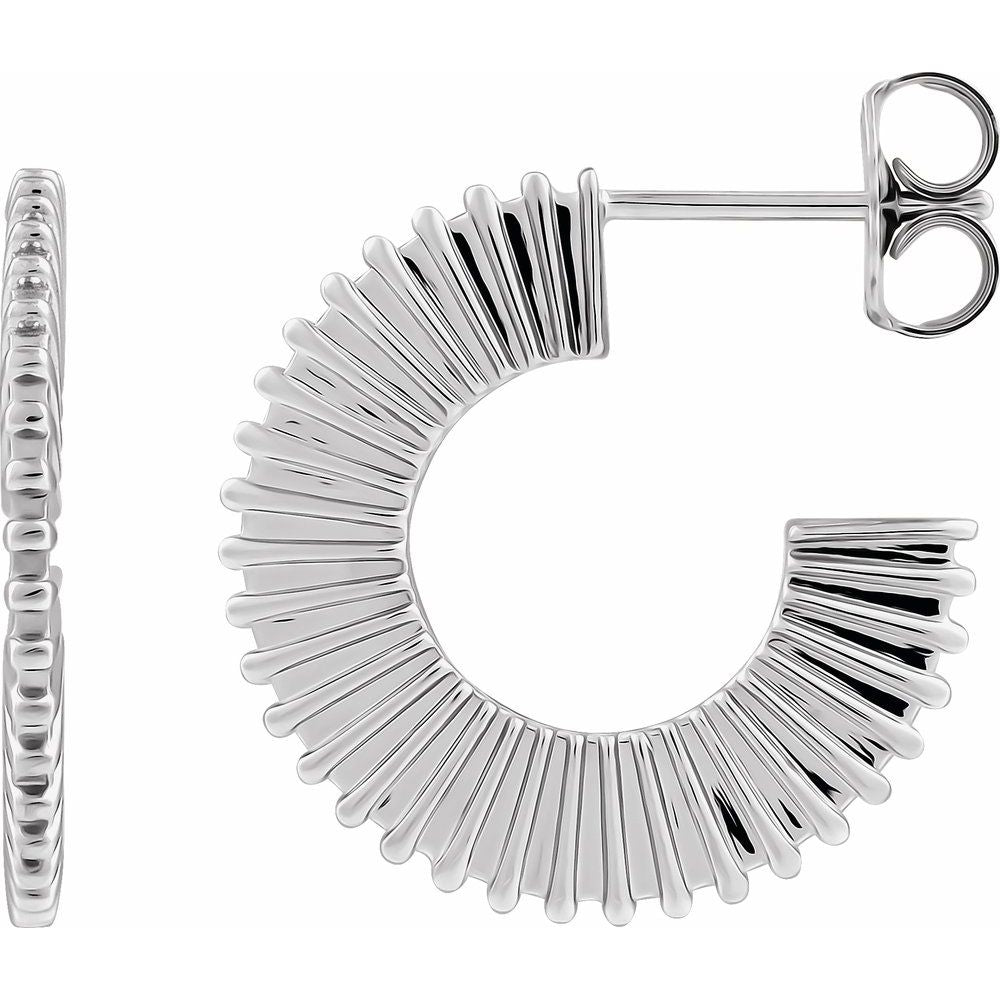 14K Starburst 19 mm Hoop Earrings