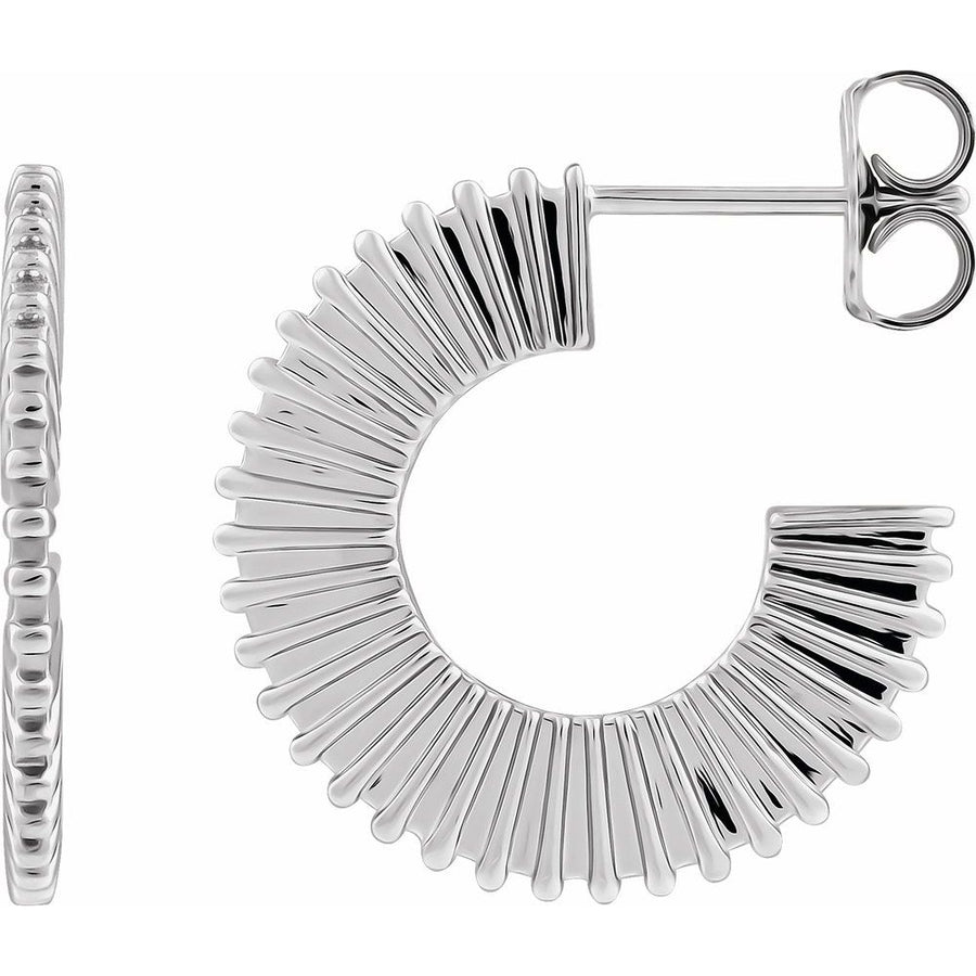 14K Starburst 19 mm Hoop Earrings