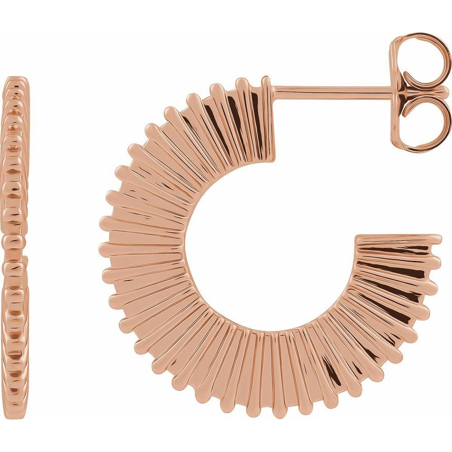 14K Starburst 19 mm Hoop Earrings