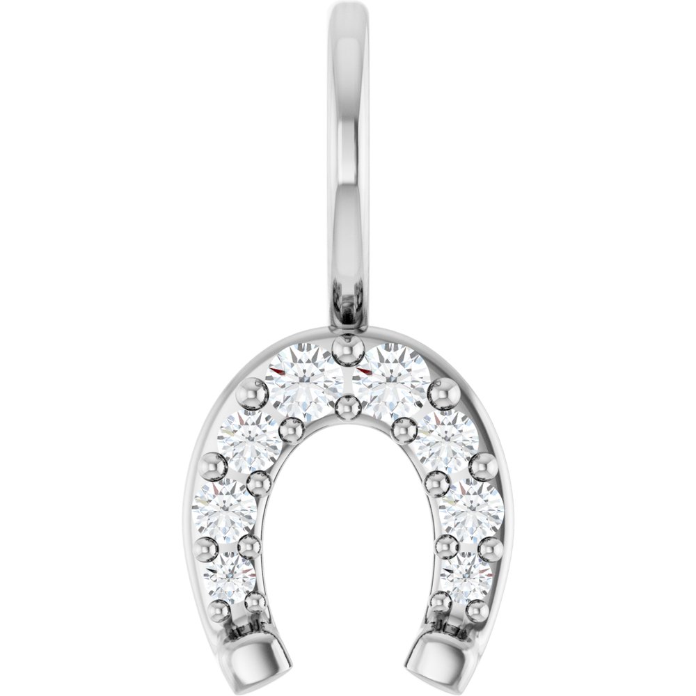 1/8 CTW Natural Diamond Horseshoe Charm/Pendant